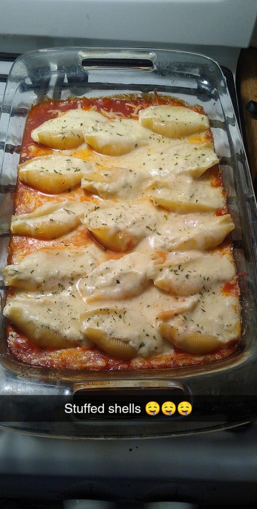 Stuffed cheese shells for dinner. It’s always a big hit in my house