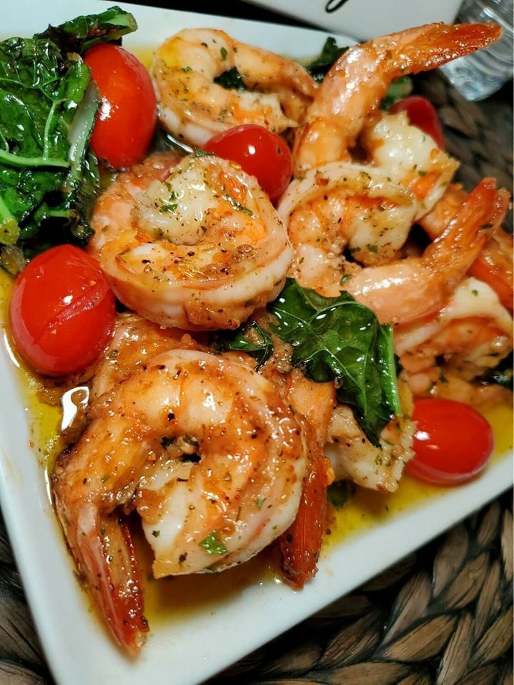 Sauteed Shrimp with Spinach