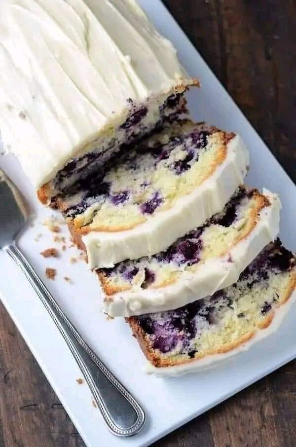 Best Homemade Blueberry Lime Pound Cake with Cream Cheese Frosting!