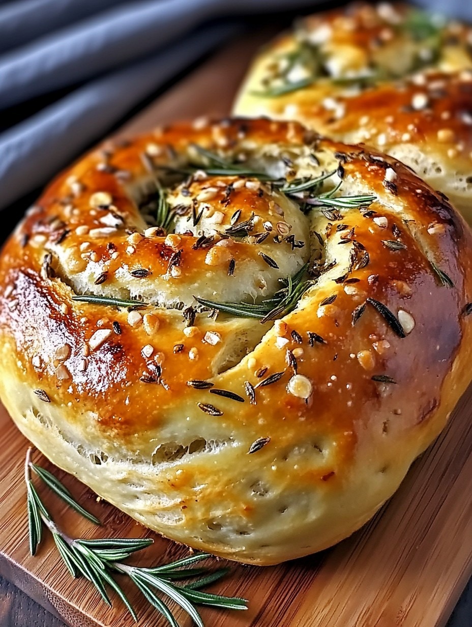 Rustic No Knead Rosemary Garlic Bread