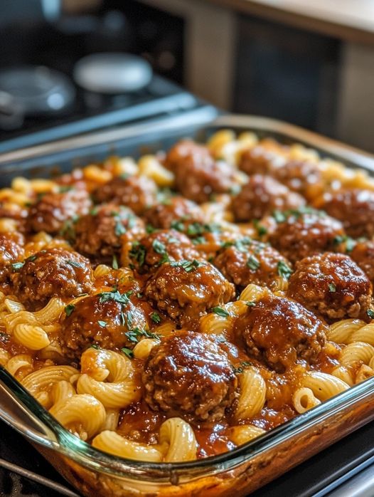 Meatballs and Pasta Bake