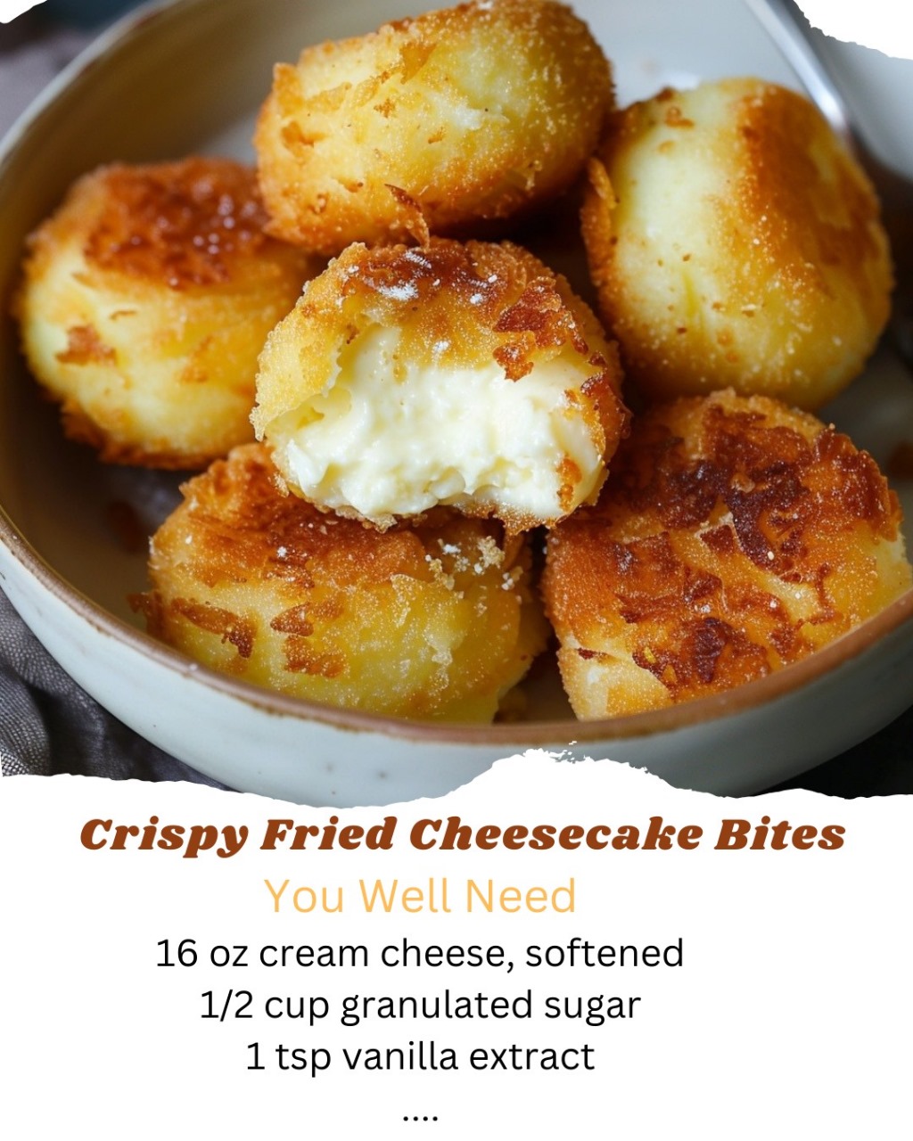 Crispy Fried Cheesecake Bites