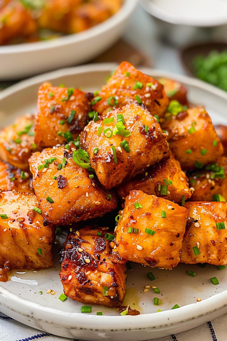 Crispy Salmon Bites Cooked in an Air Fryer