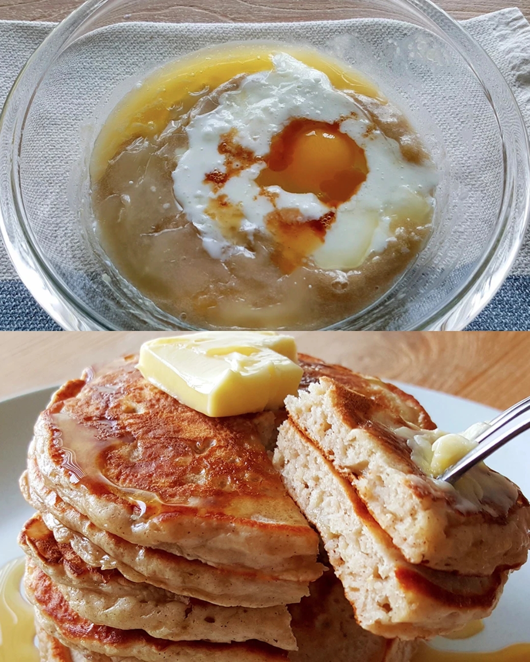 Fluffy Banana Buttermilk Pancakes