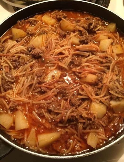 Best Fideo with potatoes and ground beef