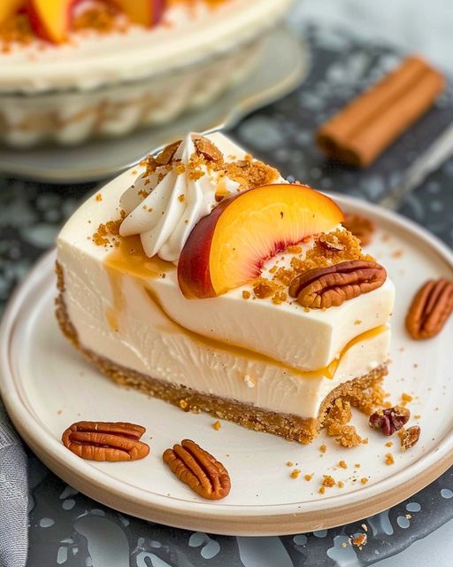 No-Bake Peach Cheesecake