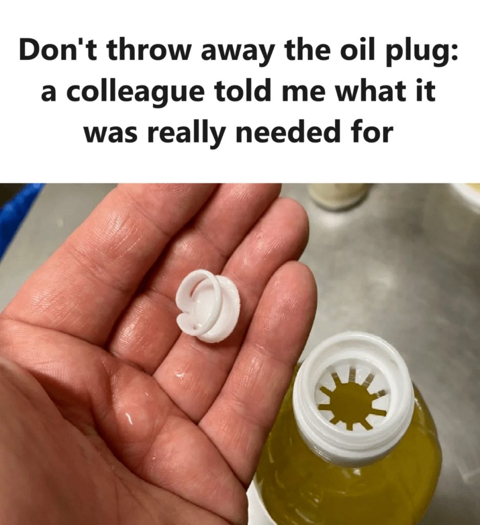 I always threw away the oil plug: a colleague told me what it was really needed for