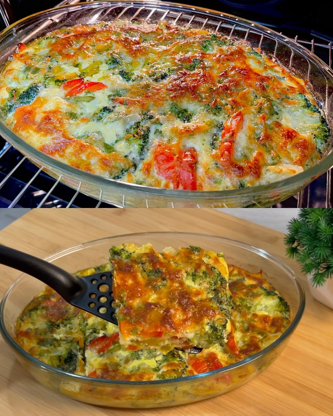 Savory Broccoli and Pepper Pie with Mozzarella