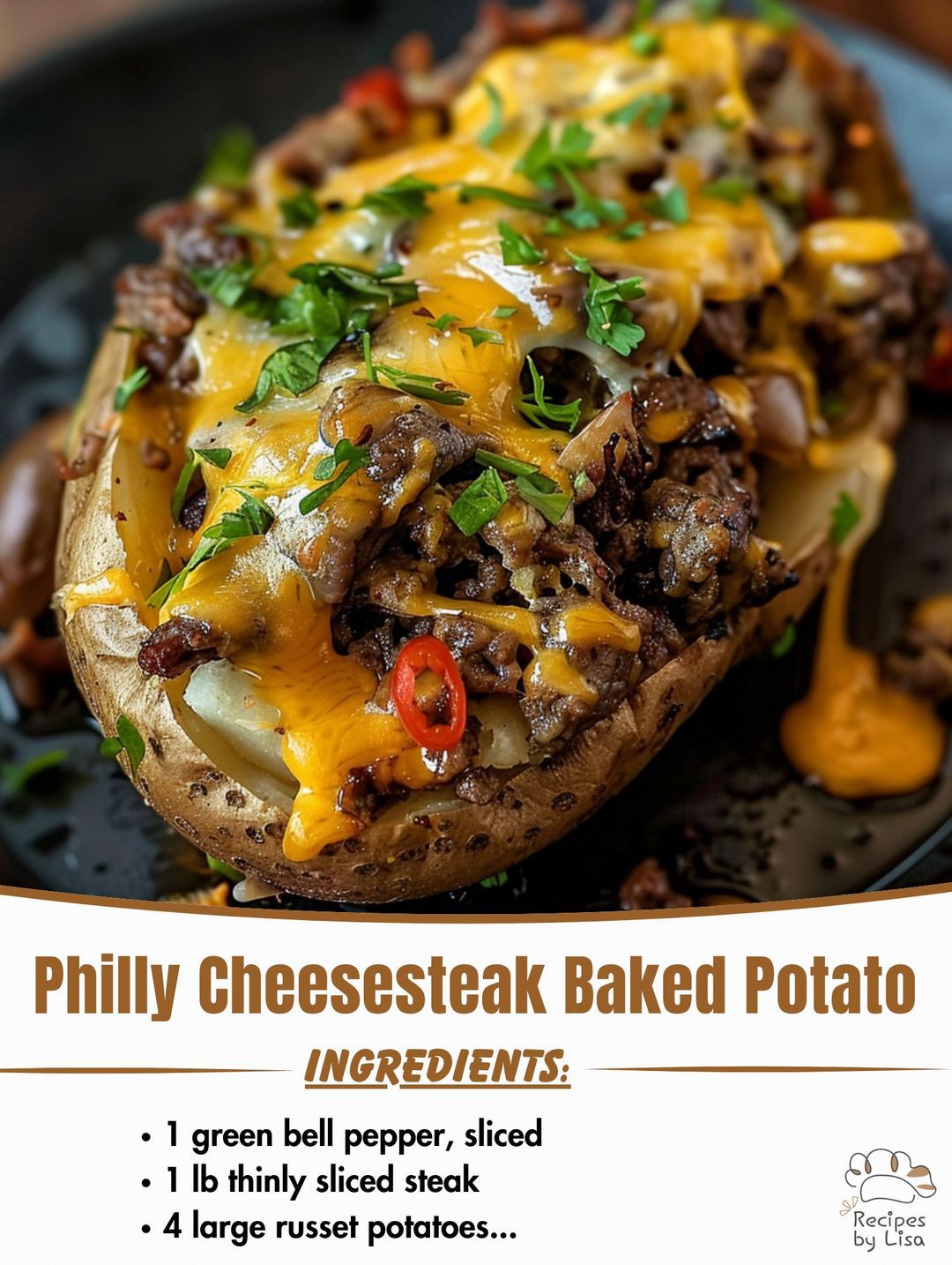 Philly Cheesesteak Baked Potato