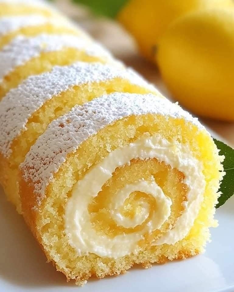 Velvet Lemon Cream Roll Cake