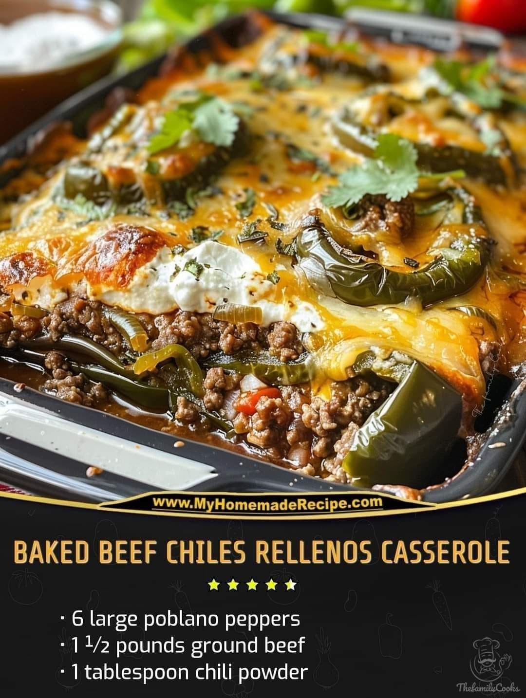 Baked Beef Chiles Rellenos Casserole