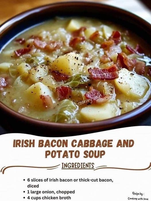 Irish Bacon Cabbage and Potato Soup! 