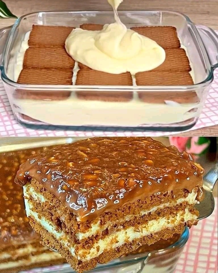 No-bake cookie cake: the recipe for an easy and delicious cake