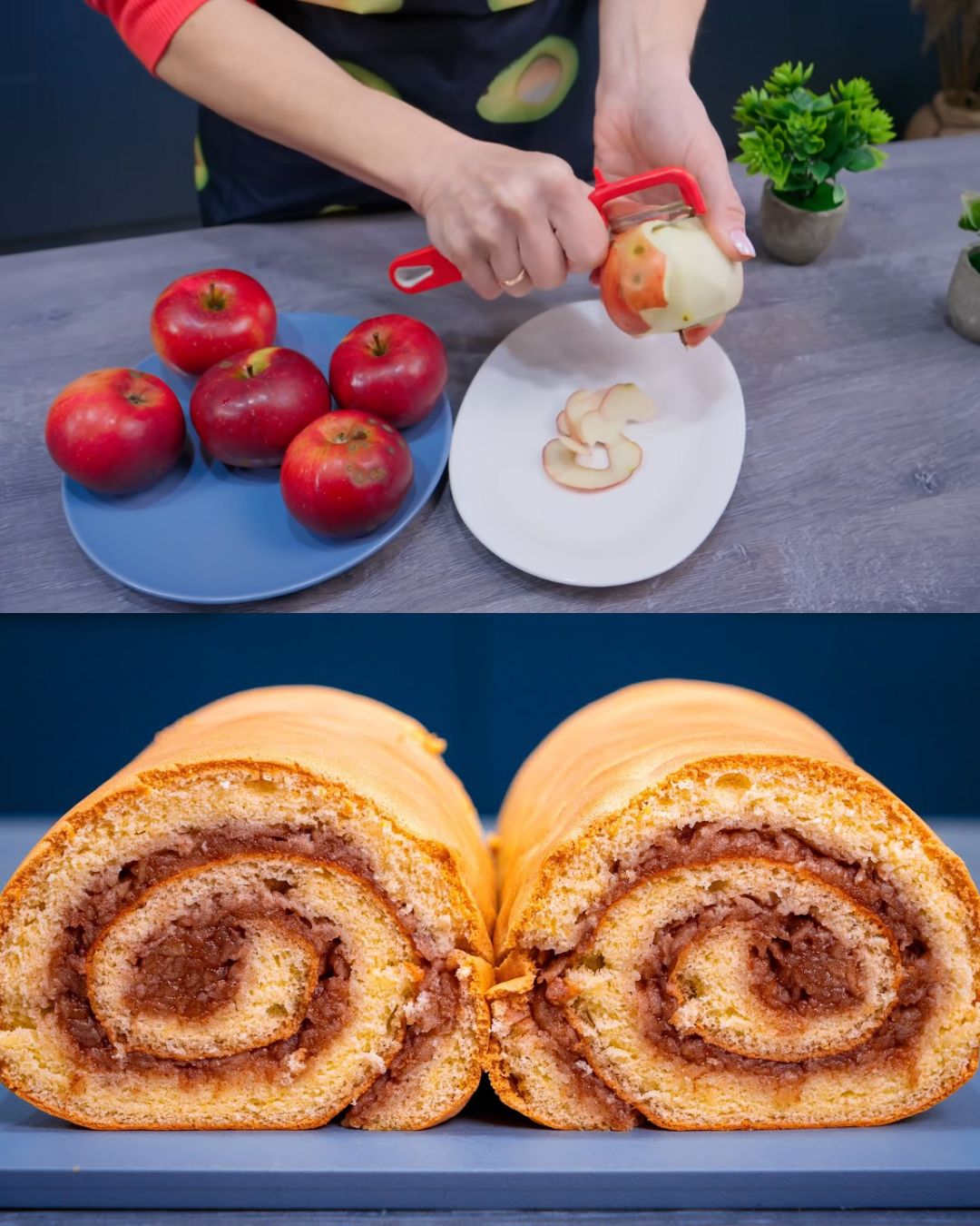 Fluffy Apple Cinnamon Swiss Roll