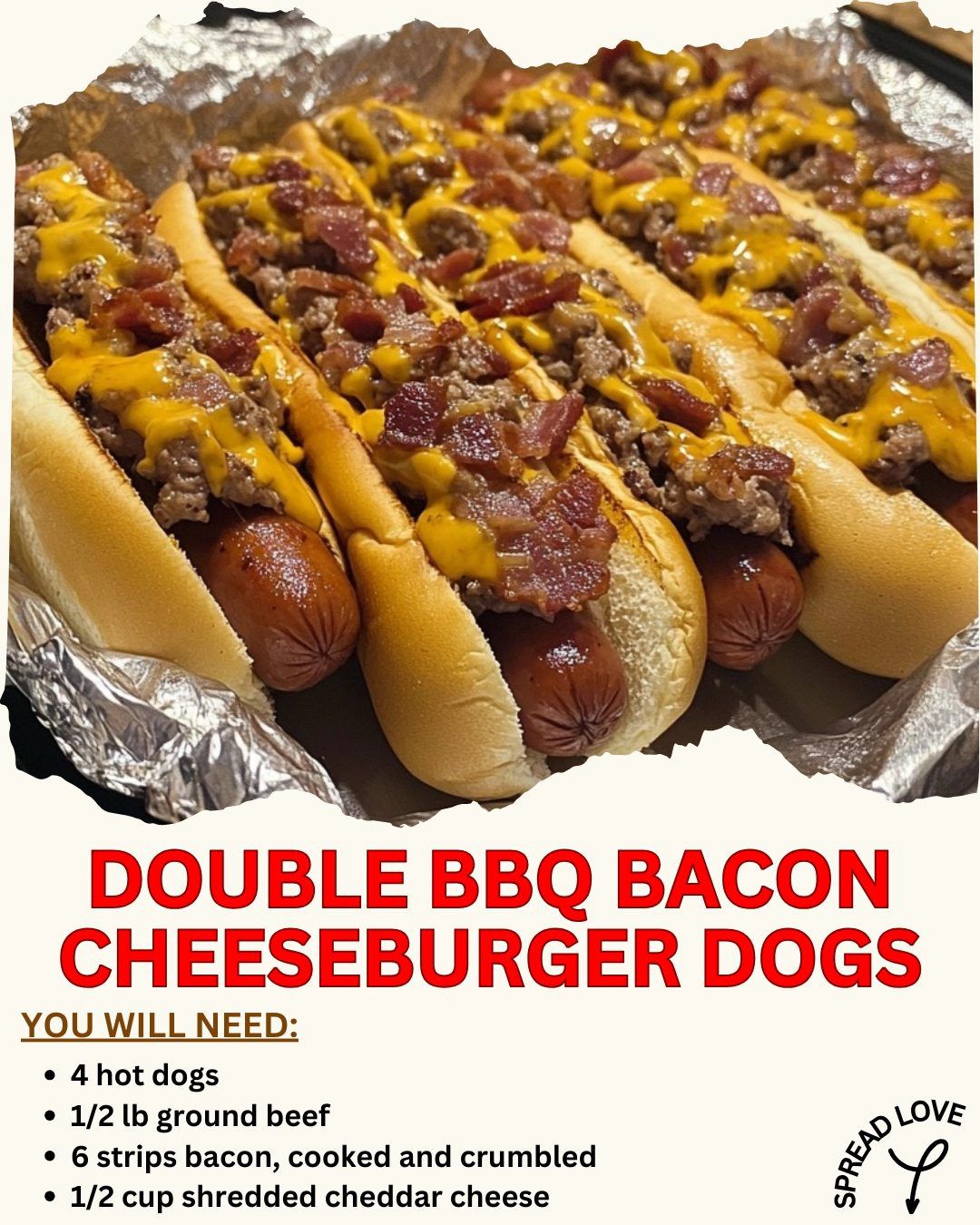 Double BBQ Bacon Cheeseburger Dogs