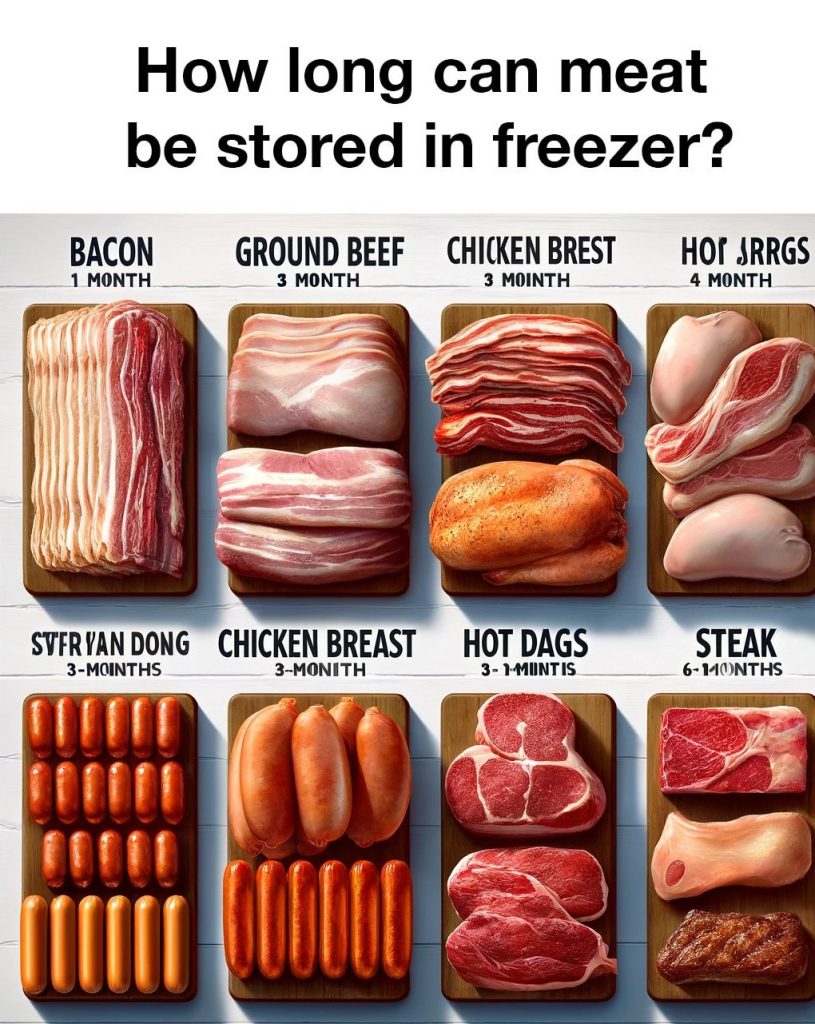 10 kinds of meat and how long to store them each in the freezer