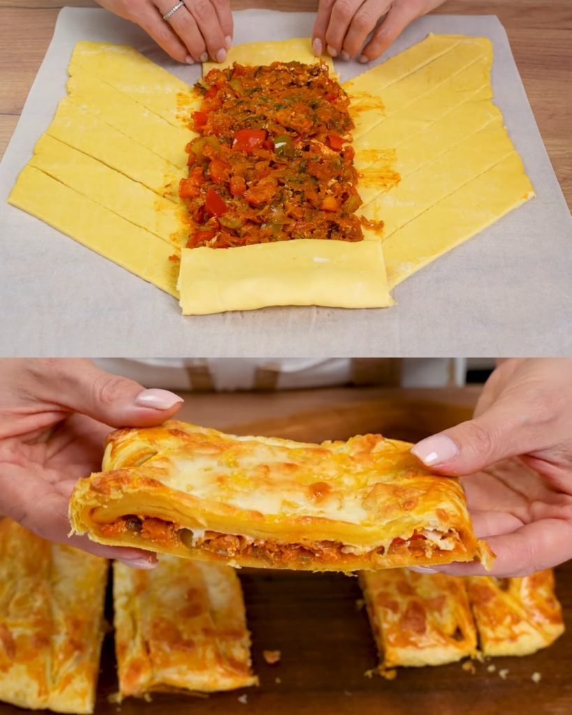 Leek and Cheese Puff Pastry Tart