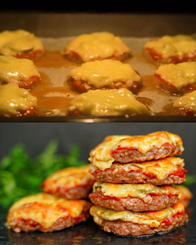 Minced Meat Patties with Pickles, Cheese, and Ketchup