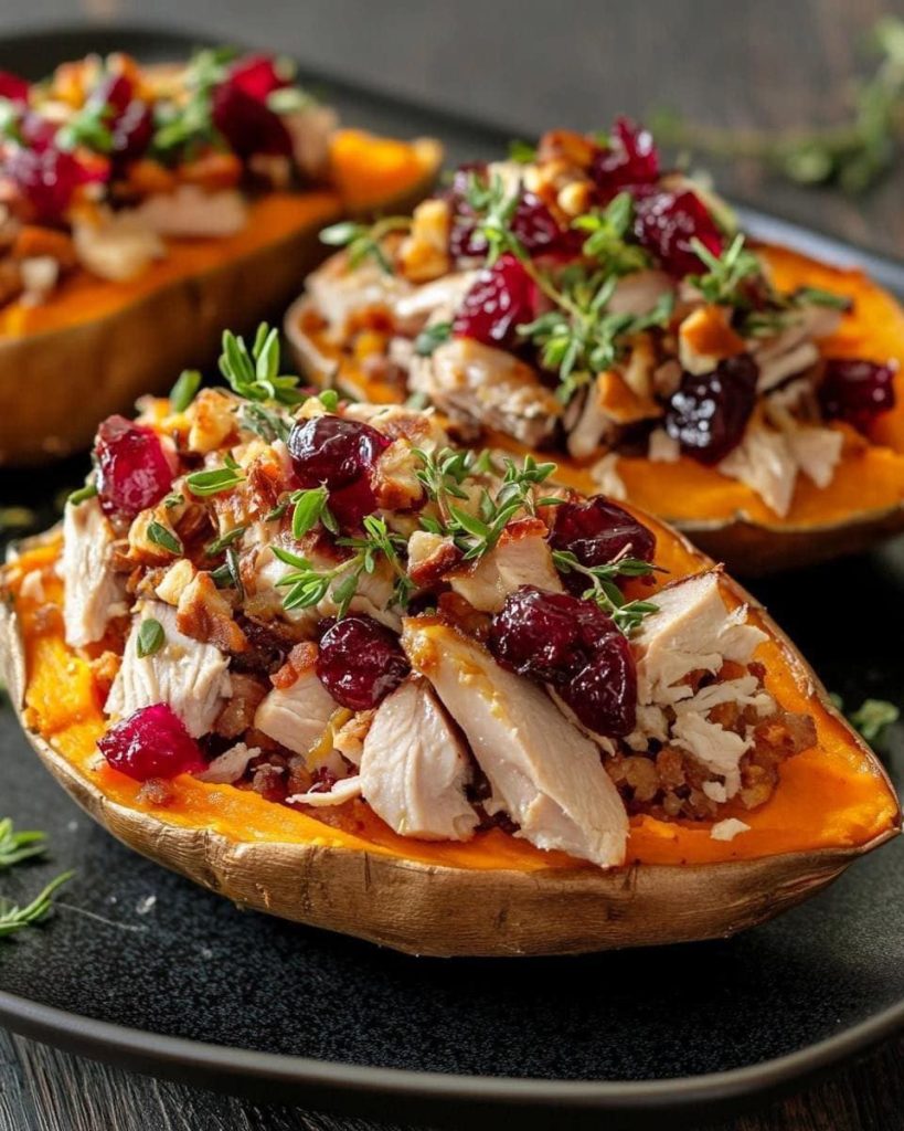 Roast Turkey and Cranberry Stuffed Sweet Potatoes