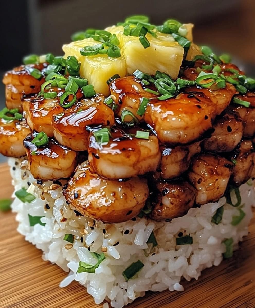 Pineapple Teriyaki Shrimp Rice Bowl